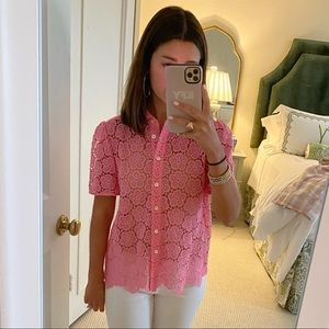 Kate spade pink Lace floral top